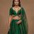 Emerald Green Embroidered Raw Silk Lehenga Set
