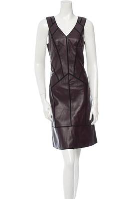 women's genuine lambskin leather dress form fitting bodycon style genuine 1