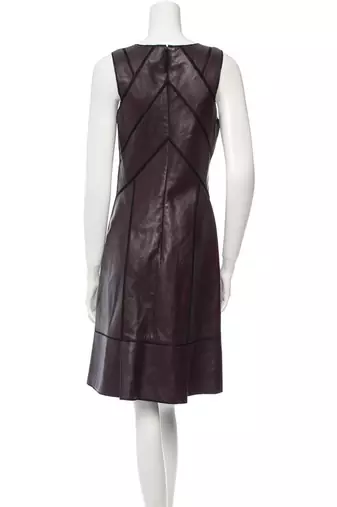 women's genuine lambskin leather dress form fitting bodycon style genuine