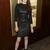 Genuine lambskin women's leather dress long sleeve leather party dress