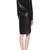 Genuine lambskin women's leather dress long sleeve button leather dress