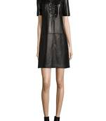 women's black lambskin leather dress classic zip up style authentic