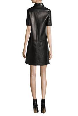 women's black lambskin leather dress classic zip up style authentic 2
