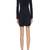 Genuine suede leather women black lace-up detail bodycon mini dress with long sleeves