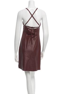 women's black lambskin leather dress sleeveless fit sophisticated 2
