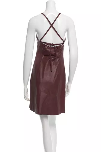women's black lambskin leather dress sleeveless fit sophisticated