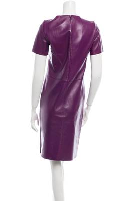 women's purple lambskin leather dress classic zip up style 2