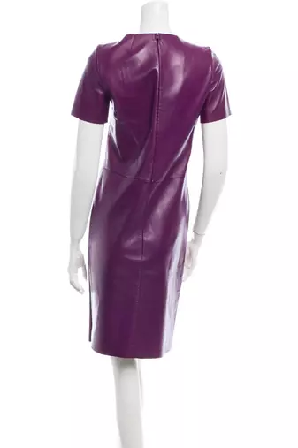 women's purple lambskin leather dress classic zip up style
