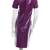 Women's casual stylish lambskin purple leather half-sleeve leather dress