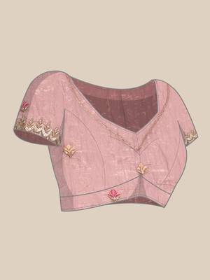 Purple gold crush embroidery work with lace border saree 5