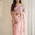LIght Pink Color Handwork Khatali Butta With Cutdana Sequence And Cutdana Arco Border Silk Saree