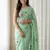LIght Sea Green Color Handwork Khatali Butta With Cutdana Sequence And Cutdana Arco Border art silk saree