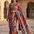Multi Color Print And Real Mirror work Silk Saree