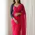 Rani Pink Color Handwork Khatali cutdana With Moti & Small Flower Work Border  Faux Georgette Saree