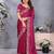 Pink soft satin saree with embroidered border and matching blouse piece
