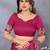 Pink soft satin saree with embroidered border and matching blouse piece