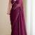 Wine Color Handwork Khatali cutdana With Moti & Small Flower Work Border  Faux Georgette Saree