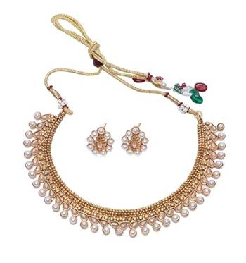 Pearl copper choker necklace set 2