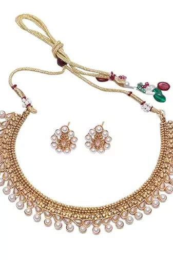 Pearl copper choker necklace set