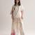 Off white creap silk party wear embroidery suit set