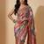 Multi Color Print And Real Mirror work Silk Saree