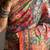 Multi Color Print And Real Mirror work Silk Saree