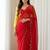 Red Color hatali Handowrk  Georgette Saree WitKh cutdana With Moti Work 
