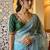Sky Bluecolor  handwork cut dana flower work  organza  saree