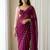 Wine Color hatali Handowrk  Georgette Saree WitKh cutdana With Moti Work 