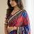 Multi Color ajarakh Print And All Saree Real Mirror work  Work Silk Saree