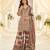 Brown natural crepe silk full stitched free size palazzo suits upto 42