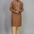 chiku color embroidered silk men’s kurta pant set