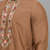 chiku color embroidered silk men’s kurta pant set