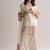 Off white creap silk party wear embroidery suit set