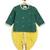 Green jacquard cotton kurta dhoti set
