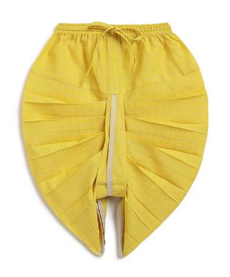 kids green jacquard cotton kurta dhoti set 3