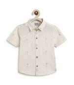 Cream jacquard cotton shirt