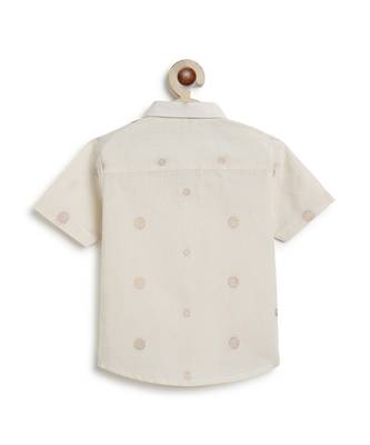 kids cream jacquard cotton shirt 4