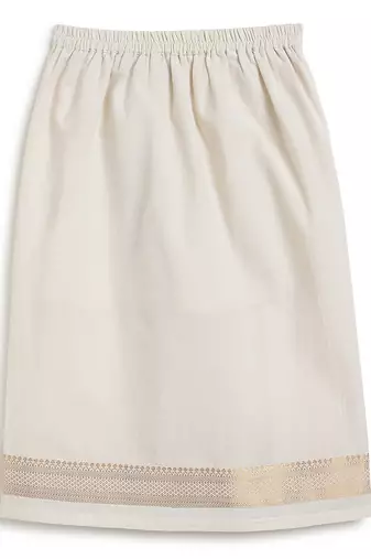 Cream woven cotton mundu