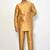 Elegant occasion wear gold raw silk short kurta with pants