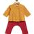 Mustard yellow jacquard cotton top with pant