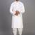off white silk kurta patiala with thread embroidery