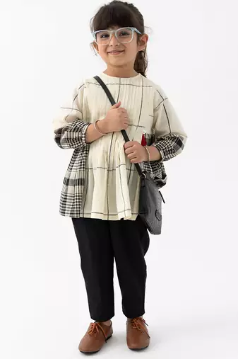 Cream checks cotton co ord set