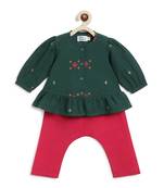 Green jacquard cotton co ord set