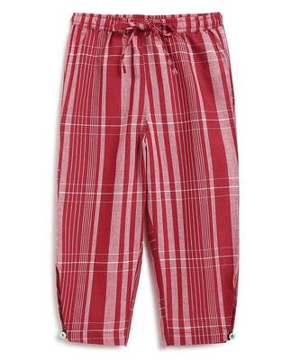 kids maroon cotton jacquard co-ord set 3
