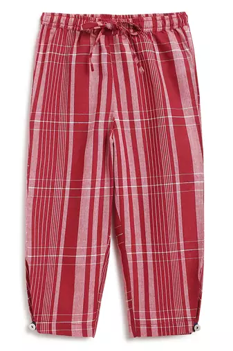 kids maroon cotton jacquard co-ord set