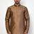 Elegant copper brown raw silk short kurta with pants