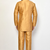 Elegant occasion wear gold raw silk short kurta with pants
