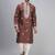 brown embroidered silk men’s kurta patiala set