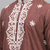 brown embroidered silk men’s kurta patiala set